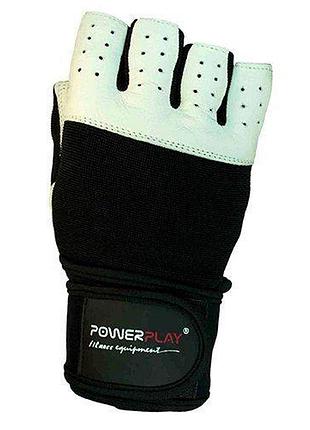 Перчатки для фитнеса и тяжелой атлетики 1069 s черно-белый (07228013), power play