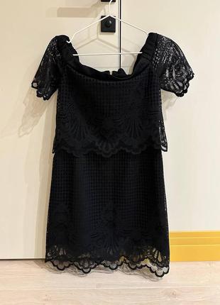 Черное кружевное платье topshop2 фото