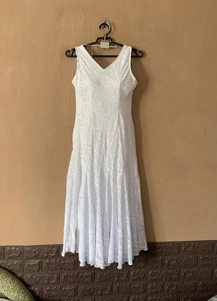 Платье платье праздничное белого цвета размер s m не просвечивается подкладка8 фото