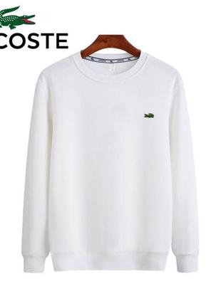 Свитшот lacoste белый кофта мужская