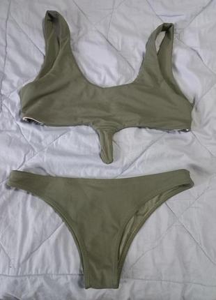 Купальник раздельный хаки