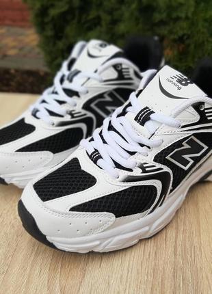 Женские кроссовки new balance 530 white black белого с черными цветами3 фото