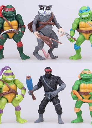 Черепашки ниндзя фигурки ninja turtles набор детских фигурок 6 штук