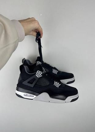 Мужские кроссовки nike air jordan 4 retro se black canvas черного цвета3 фото