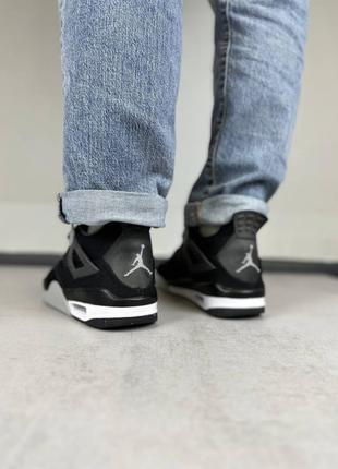 Мужские кроссовки nike air jordan 4 retro se black canvas черного цвета6 фото