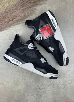 Чоловічі кросівки nike air jordan 4 retro se black canvas чорного кольору