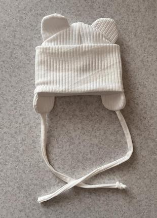 Зимняя шапка для новорожденного (0-3 мес)1 фото
