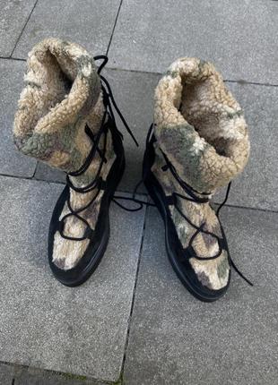Теплые ботиночки на завязках замш2 фото
