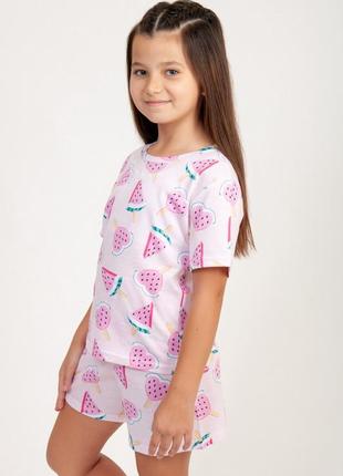 Легкая хлопковая яркая пижама для девочки, пижама family look мама+донька, хлопковая легкая пижама для девчонки7 фото
