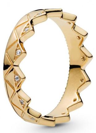 Серебрянное кольцо  пандора корона pandora