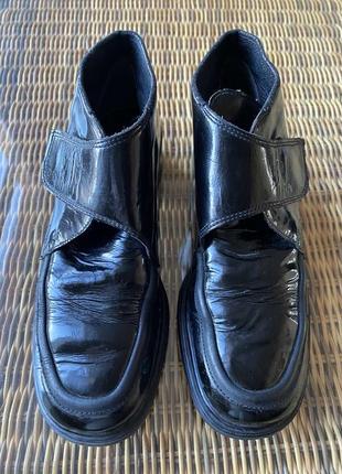 Зимние лаковые, кожаные ботинки rieker оригинал,2 фото
