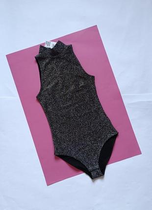 Блистящее новое боди бодик с люрексом h&m