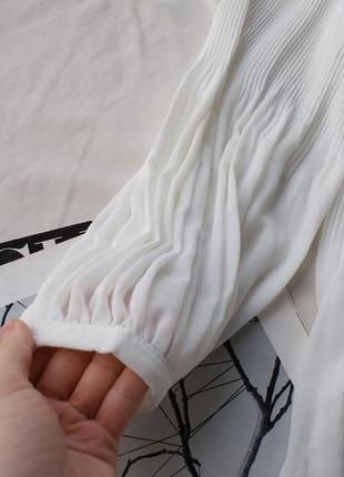 Красивая белая блуза гофре от next большой размер6 фото