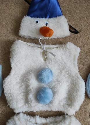 Новогодний костюм снеговика 4-6 лет2 фото