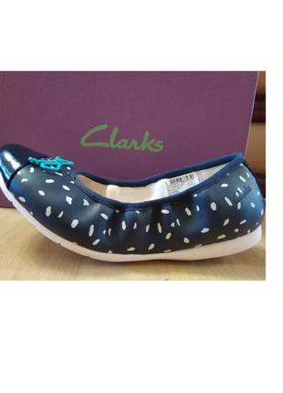 Sale балетки clarks dance puff navy из натуральной кожи. р. 37,5