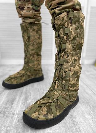 Водозащитные тактические водонепроницаемые военные бахилы для обуви пиксель