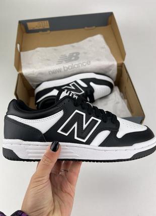 New balance bb480, чорний білий колір | bb480lba, оригінальні кросівки нью беланс білі чорні оригінал чоловічі шкіра