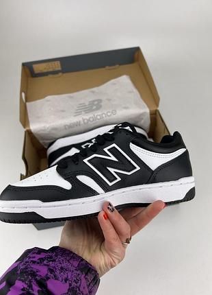 New balance bb480, черный белый цвет <unk> bb480lba, оригинальные кроссовки new bb480, черный черный оригинал мужские кожа3 фото