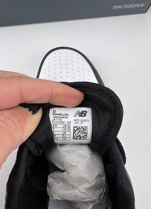 New balance bb480, черный белый цвет <unk> bb480lba, оригинальные кроссовки new bb480, черный черный оригинал мужские кожа6 фото