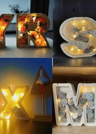 Скарбничка 18×15×3  для монет  літера буква копилка6 фото