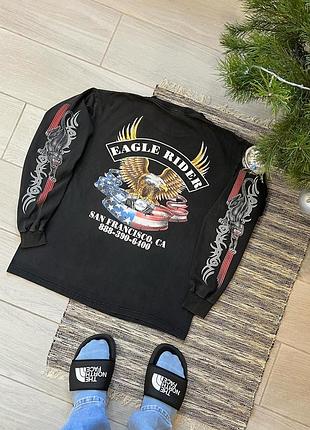Вінтажний лонгслів eagle rider мото футболка vintage lonsleeve