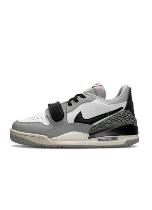 Жіночі кросівки nike air bred legasy 312 сірі з чорним найк аїр джордан легасі шкіряні (b)