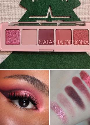 Палетка теней natasha denona mini crush eyeshadow palette & eyeshadow brush gift