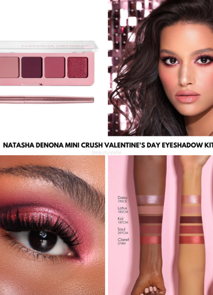 Палетка теней natasha denona mini crush eyeshadow palette & eyeshadow brush gift5 фото
