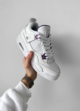 Кросівки air jordan 4 retro “white/violet” premium