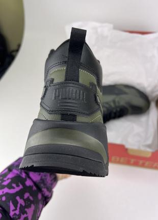 Черевики puma trinity mid hybrid l 39398504 green, оригінальні черевики пума шкіра...