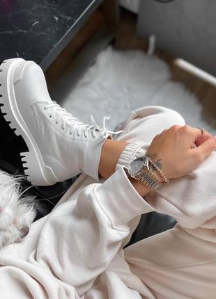 Balenciaga strike white boots белые ботинки на тракторной подошве6 фото