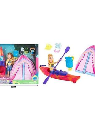 Кукла с аксессуарами st 5616-13 палатка, байдарка, рюкзак, высота 23 см, в коробке