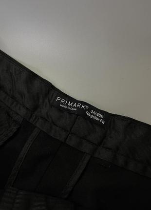 Черные базовые классические брюки primark regular fit, примарк, брюки, рубашка, пиджак, однотонные, без принта5 фото