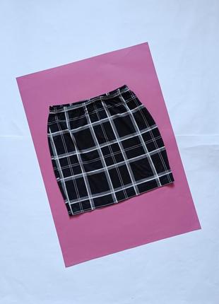 Супермодная брендовая юбка мини в клетку shein