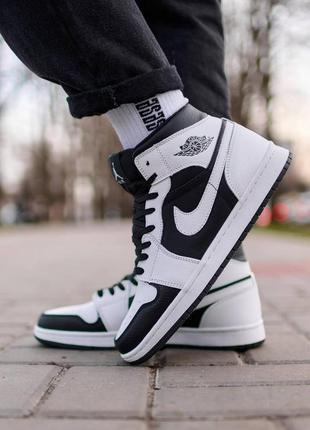 Кроссовки nike air jordan 1 retro mid tuxedo😍😍это просто огонь, очень стильные 🔥💯