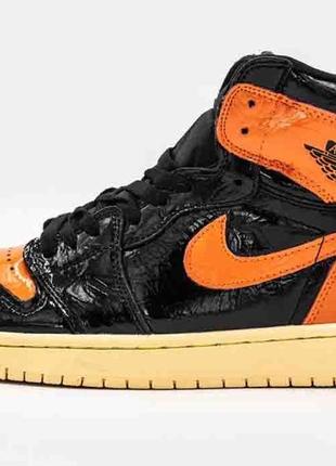 Мужские кроссовки  jordan 1 high black orange