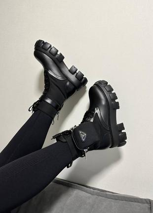 Черевики prada boots premium zip pocket black10 фото