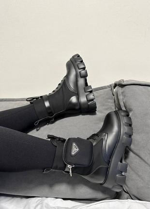 Черевики prada boots premium zip pocket black6 фото