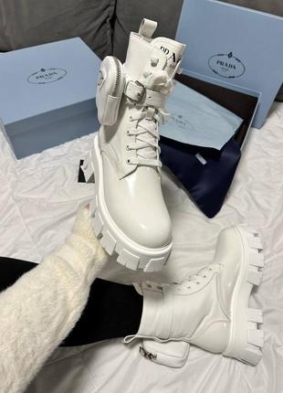 Prada boots premium zip pocket white3 фото