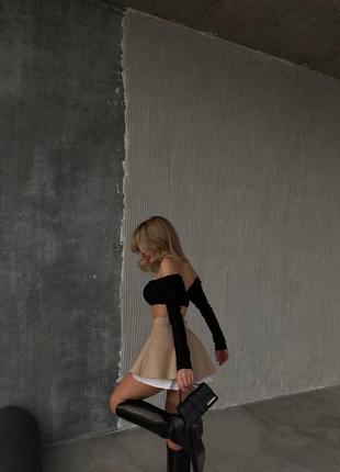Котонова спідниця-шорти на блискавці  люкс якість 🔥7 фото