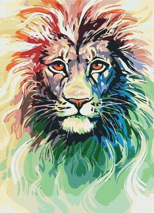 Картины по номерам "сияние льва" раскраски по цифрам.40*50 см.украина
