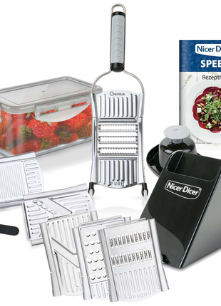 Універсальна овочерізка кухонний рубанок овочерізка nicer dicer speed, ручна овочерізка мультислайсе9 фото