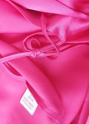 Женский розовый атласнтй халат на запах camille10 фото