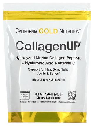 California gold nutrition 206&nbsp;г collagenup морского коллагена с гиалуроновой кислотой 2cgn-01033