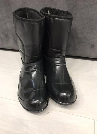 Женские галоши резиновые, высокие, утепленные, зимние