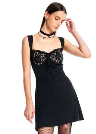 Черное короткое вечернее платье с кружевом cider5 фото