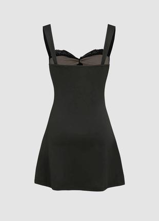 Черное короткое вечернее платье с кружевом cider6 фото
