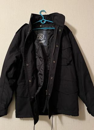 Знижка! brandit individual wear зимова ❄️ куртка трансформер с капюшоном плащ удлиненная черная теплая2 фото