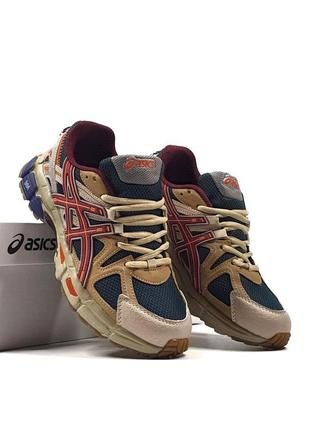 Женские кроссовки коричневые с синимasics gel - kahana 8
•brown navy