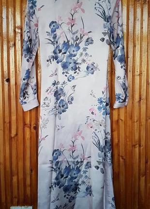 Стильное платье халат, накидка на запах h&amp;m в цветочный принт.7 фото